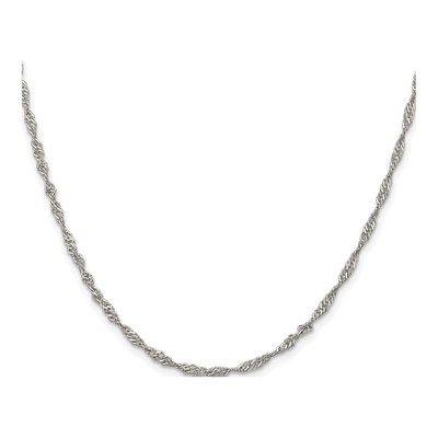 Sterling Silver 2.25mm Twisted Singapore Chain – view 2