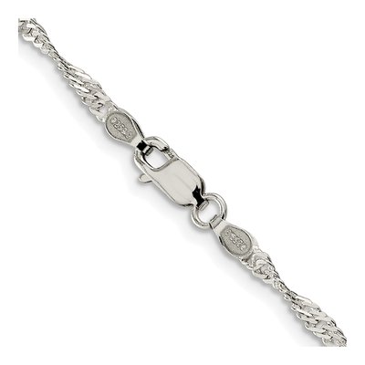 Sterling Silver 2.25mm Twisted Singapore Chain – view 3