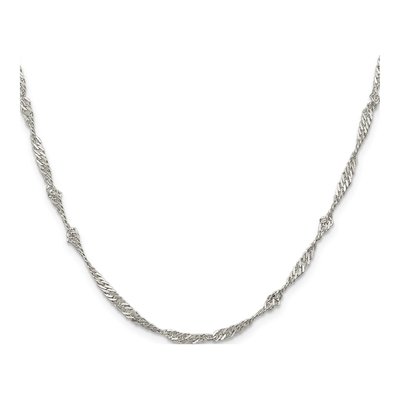 Sterling Silver 3mm Twisted Singapore Chain – view 2