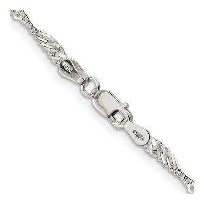 Sterling Silver 3mm Twisted Singapore Chain – view 3