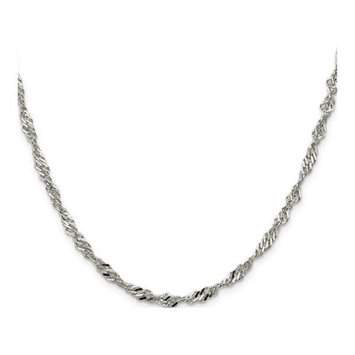 Sterling Silver 3.5mm Twisted Singapore Chain – view 2