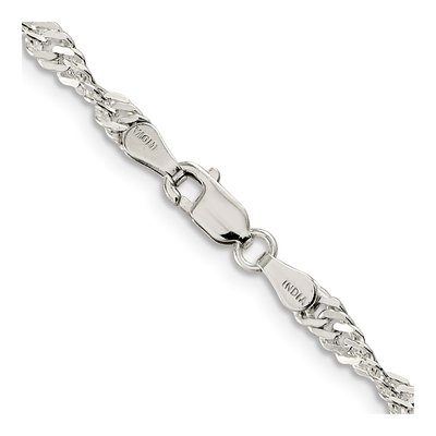 Sterling Silver 3.5mm Twisted Singapore Chain – view 3