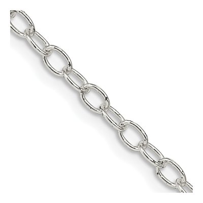 Sterling Silver 3.4mm Oval Cable Chain