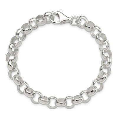 Sterling Silver 8mm Belcher Rolo Chain Bracelet – view 5