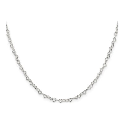 Sterling Silver 3.5mm Fancy Heart Link Chain – view 2