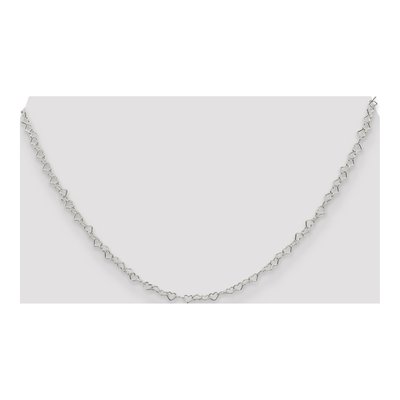 Sterling Silver 3.5mm Fancy Heart Link Chain – view 4