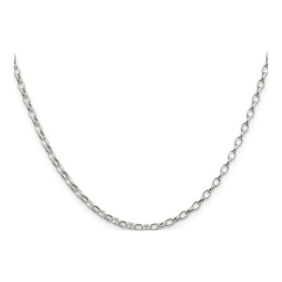 Sterling Silver 2.5mm Oval Rolo Chain – view 2