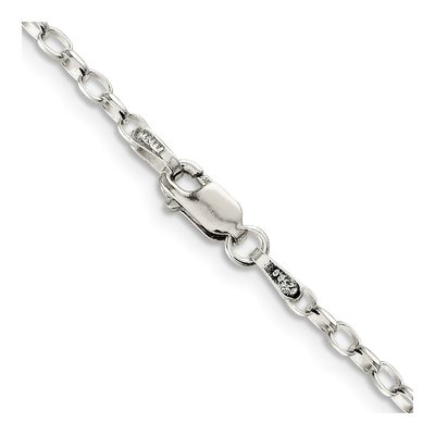Sterling Silver 2.5mm Oval Rolo Chain – view 3