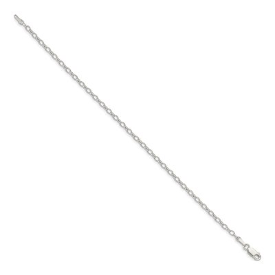 Sterling Silver 2.5mm Fancy Oval Rolo Chain Bracelet – view 2