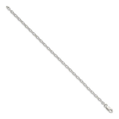 Sterling Silver 3.2mm Oval Rolo Chain Bracelet – view 2