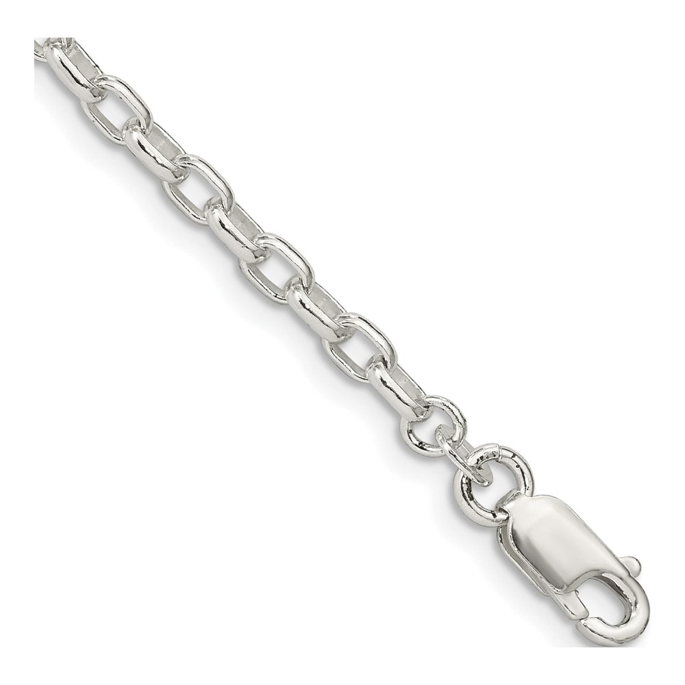 Sterling Silver 3.2mm Oval Rolo Chain Bracelet