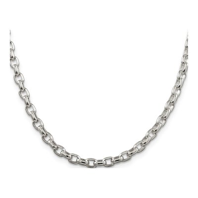 Sterling Silver 4.4mm Oval Rolo Chain – view 2
