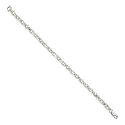 Sterling Silver 4.4mm Oval Rolo Chain Bracelet – view 2