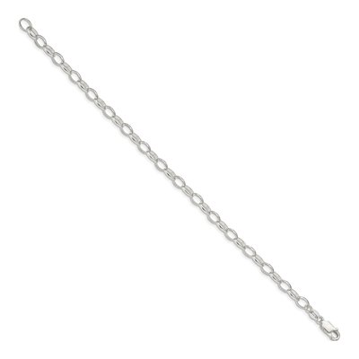 Sterling Silver 5mm Fancy Rolo Chain Bracelet – view 2