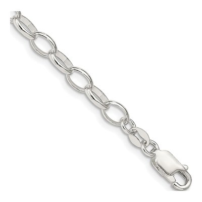 Sterling Silver 5mm Fancy Rolo Chain Bracelet