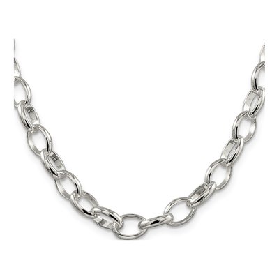 Sterling Silver 8mm Fancy Rolo Chain – view 2