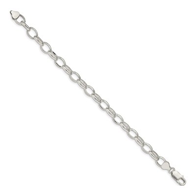 Sterling Silver 8mm Fancy Rolo Chain Bracelet – view 2