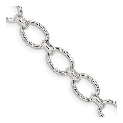 Sterling Silver 6.1mm Handmade Rolo Chain