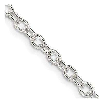 Sterling Silver 3.75mm Oval Cable Chain