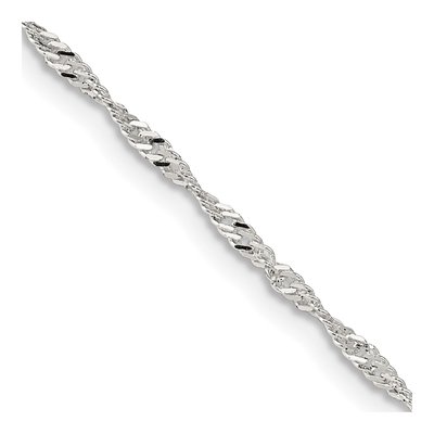 Sterling Silver 1.75mm Twisted Singapore Chain