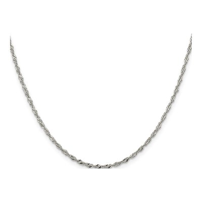 Sterling Silver 2mm Twisted Singapore Chain – view 2