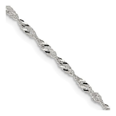 Sterling Silver 2mm Twisted Singapore Chain