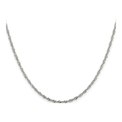 Sterling Silver 2mm Twisted Singapore Chain – view 2
