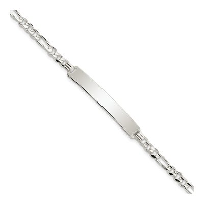 Sterling Silver Figaro ID Bracelet