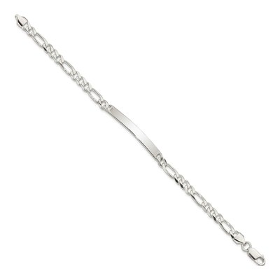 Sterling Silver Figaro ID Bracelet – view 3