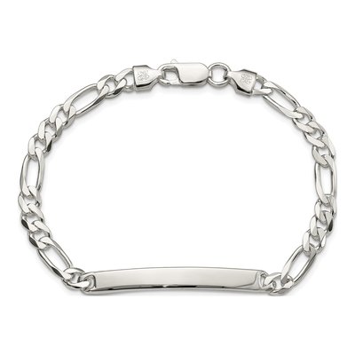 Sterling Silver Figaro ID Bracelet – view 4