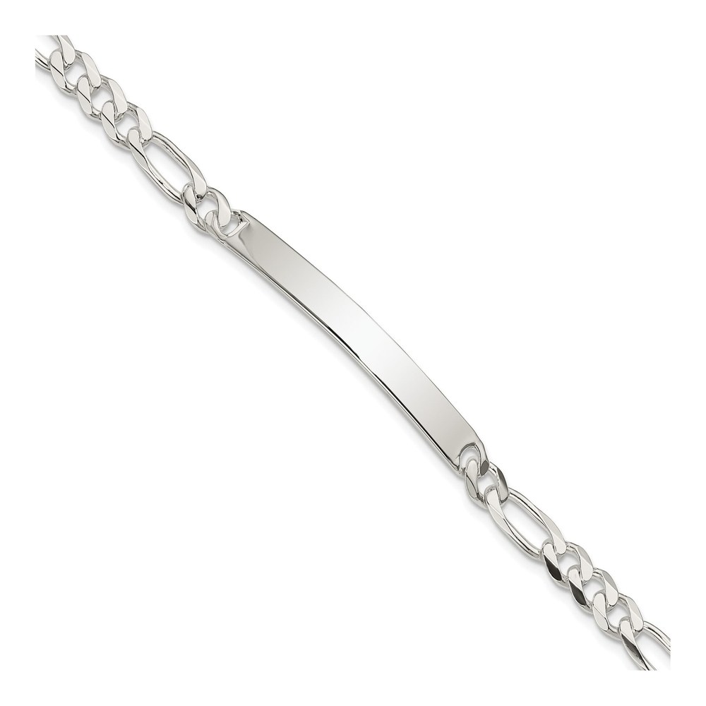 Sterling Silver Figaro ID Bracelet