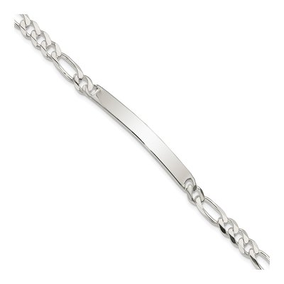 Sterling Silver Figaro ID Bracelet