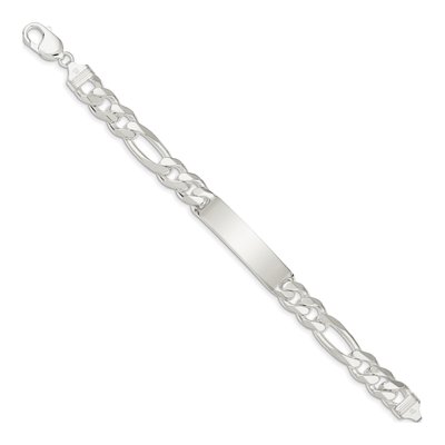 Sterling Silver Figaro ID Bracelet – view 3