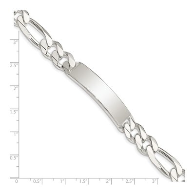 Sterling Silver Figaro ID Bracelet – view 4