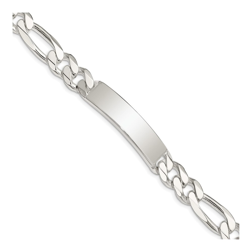 Sterling Silver Figaro ID Bracelet