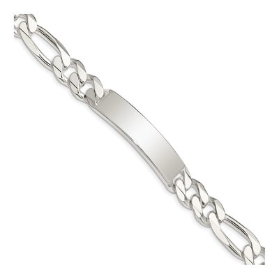 Sterling Silver Figaro ID Bracelet