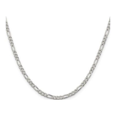 Sterling Silver 3mm Pave Flat Figaro Chain – view 2