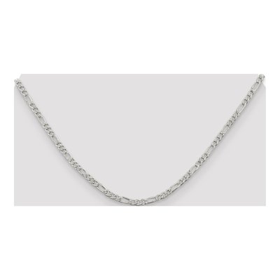 Sterling Silver 3mm Pave Flat Figaro Chain – view 4