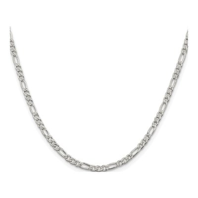 Sterling Silver 3mm Flat Figaro Chain – view 2