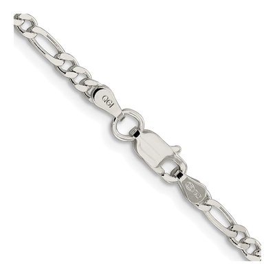 Sterling Silver 3mm Flat Figaro Chain – view 3