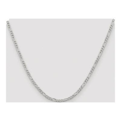 Sterling Silver 3mm Pave Flat Figaro Chain – view 4