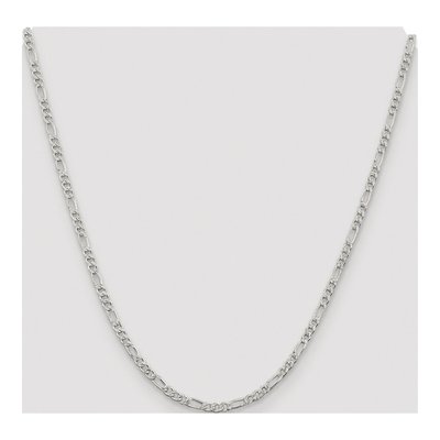 Sterling Silver 3mm Pave Flat Figaro Chain – view 4