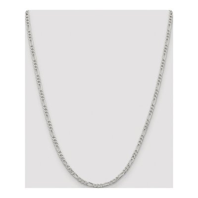 Sterling Silver 3mm Pave Flat Figaro Chain – view 4