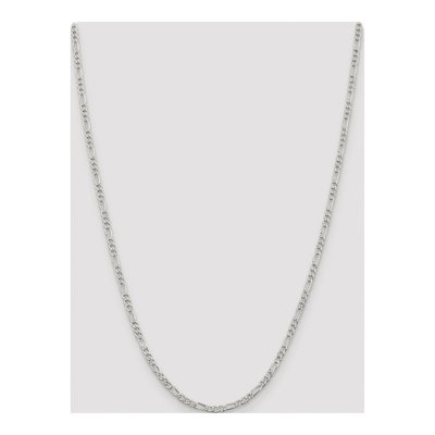 Sterling Silver 3mm Pave Flat Figaro Chain – view 4