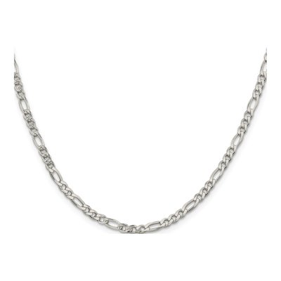 Sterling Silver 4mm Pave Flat Figaro Chain – view 2