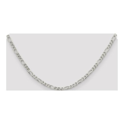 Sterling Silver 4mm Pave Flat Figaro Chain – view 4