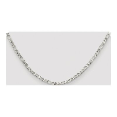 Sterling Silver 4mm Pave Flat Figaro Chain – view 4