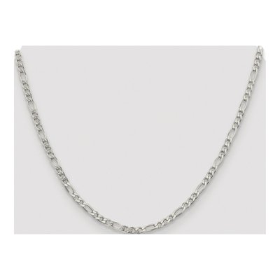 Sterling Silver 4mm Pave Flat Figaro Chain – view 4