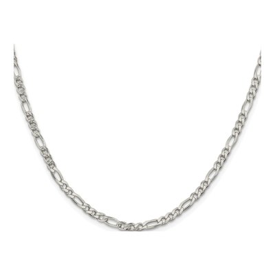 Sterling Silver 4mm Pave Flat Figaro Chain – view 2