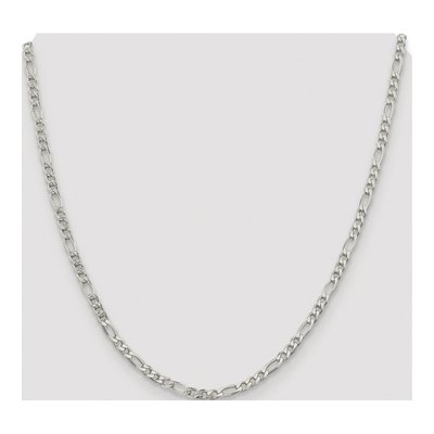 Sterling Silver 4mm Pave Flat Figaro Chain – view 4